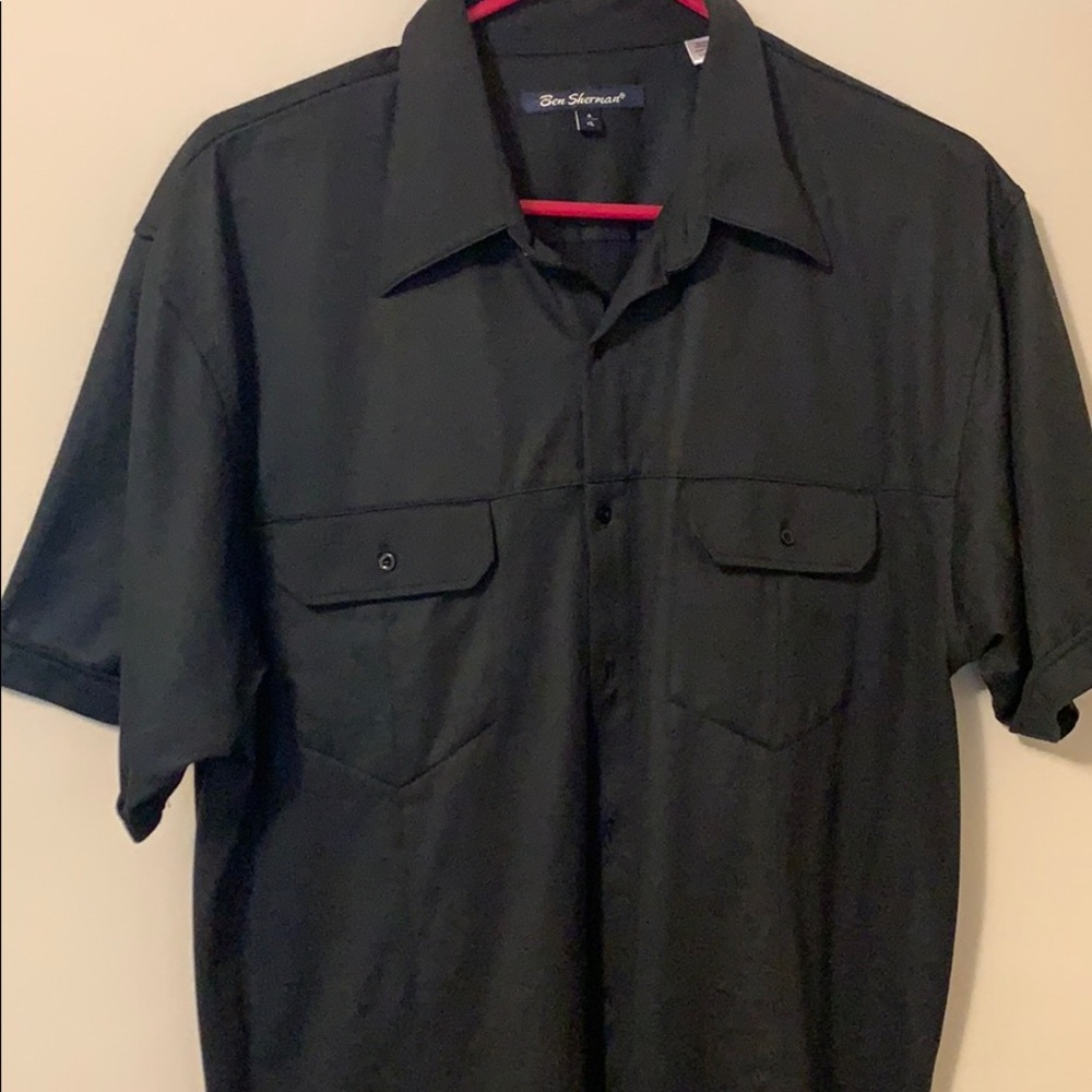 BEN SHERMAN/BLACK STRETCH SPORT SHIRT